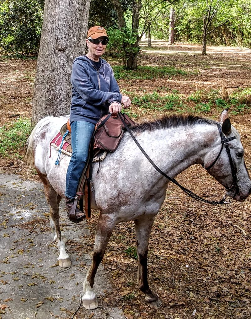 Dot Goodwin on horseback